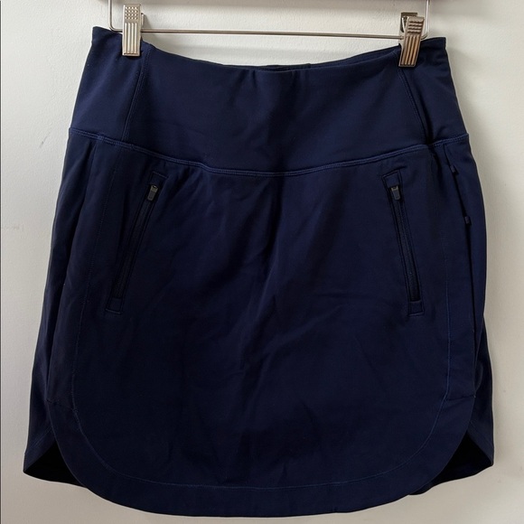 Athleta Fairway High Rise Golf 18" Skort skirt Built in Shorts Navy Blue Small S - Picture 4 of 8